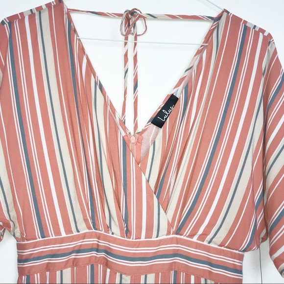 Lulus Stripe Cropped Leg Jumpsuit - Picture 2 of 3